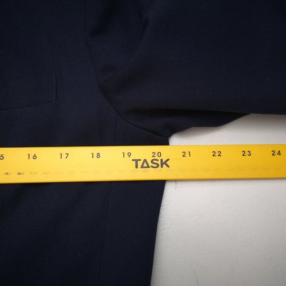 Lands' End Ladies Size 12 Navy 100% Wool Lined 1 Button Closure Blazer - Picture 7 of 9